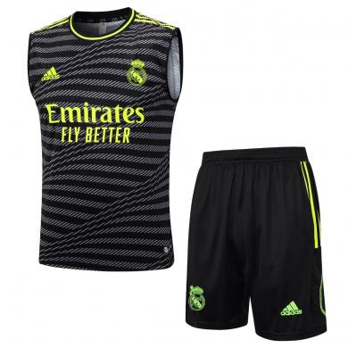 Camiseta Sin Mangas Real Madrid CF Pre-Match Negro 23/24 + Pantalones Camiseta Sin Mangas Real Madrid CF Pre-Match Negro 23/24 + Pantalones