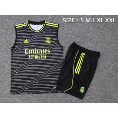 Camiseta Sin Mangas Real Madrid CF Pre-Match Negro 23/24 + Pantalones Camiseta Sin Mangas Real Madrid CF Pre-Match Negro 23/24 + Pantalones