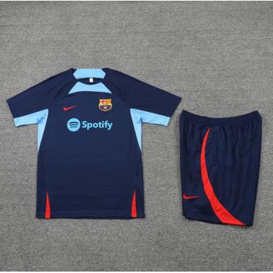 Camiseta FC b-arcelona Pre-Match 22/23 Azul + Pantalones Camiseta FC b-arcelona Pre-Match 22/23 Azul + Pantalones