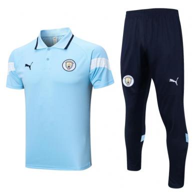 Polo MANCHESTER CITY Pre-Match 23/24 Azul celeste + Pantalones Polo MANCHESTER CITY Pre-Match 23/24 Azul celeste + Pantalones