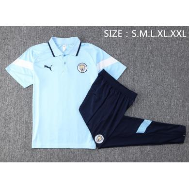 Polo MANCHESTER CITY Pre-Match 23/24 Azul celeste + Pantalones Polo MANCHESTER CITY Pre-Match 23/24 Azul celeste + Pantalones