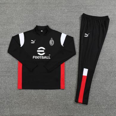 Chandal Entrenamiento AC Milan 2023-2024 Negro (Hombre/Niño) + Pantalones Chandal Entrenamiento AC Milan 2023-2024 Negro (Hombre/Niño) + Pantalones