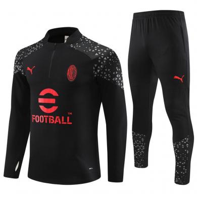 Chandal Entrenamiento AC Milan 23/24 Negro (Hombre/Niño) + Pantalones Chandal Entrenamiento AC Milan 23/24 Negro (Hombre/Niño) + Pantalones