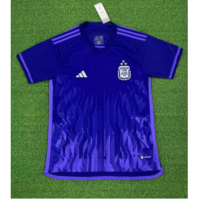 Camiseta Argentina Segunda Equipación Mundial Qatar 2022 Niño 3 estrellas Camiseta Argentina Segunda Equipación Mundial Qatar 2022 Niño 3 estrellas