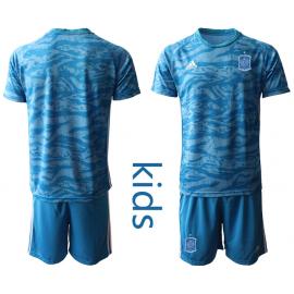 Camiseta España Portero en Azul 2020 Edición Copa De Europa Nino