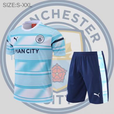 Camiseta 22/23 Manchester City Conmemorativa Blanca Azul Camiseta 22/23 Manchester City Conmemorativa Blanca Azul
