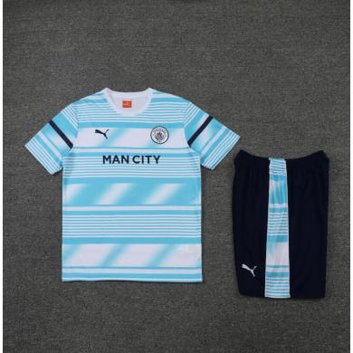 Camiseta 22/23 Manchester City Conmemorativa Blanca Azul Camiseta 22/23 Manchester City Conmemorativa Blanca Azul