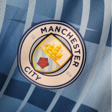 Camiseta Manchester City Pre-Match Azul 23/24 Camiseta Manchester City Pre-Match Azul 23/24