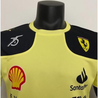 Camiseta Del Equipo Scuderia Ferrari Amarillo 2023 Camiseta Del Equipo Scuderia Ferrari Amarillo 2023